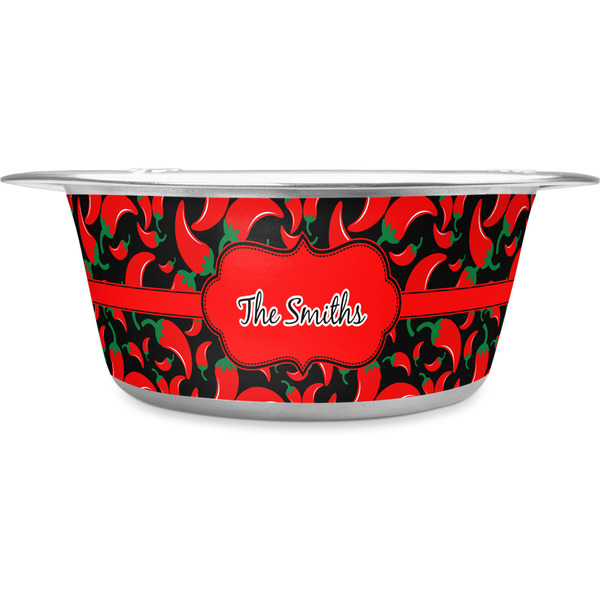 Custom Chili Peppers Stainless Steel Dog Bowl - Small (Personalized)