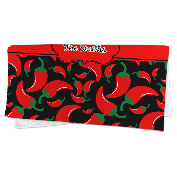 Chili Peppers Microfiber Dish Rag - FOLDED (half)