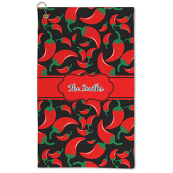 Chili Peppers Microfiber Golf Towel - Large (Personalized)