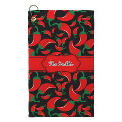 Chili Peppers Microfiber Golf Towel - Small (Personalized)
