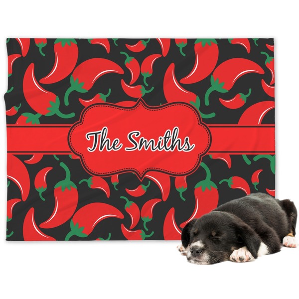 Custom Chili Peppers Dog Blanket (Personalized)