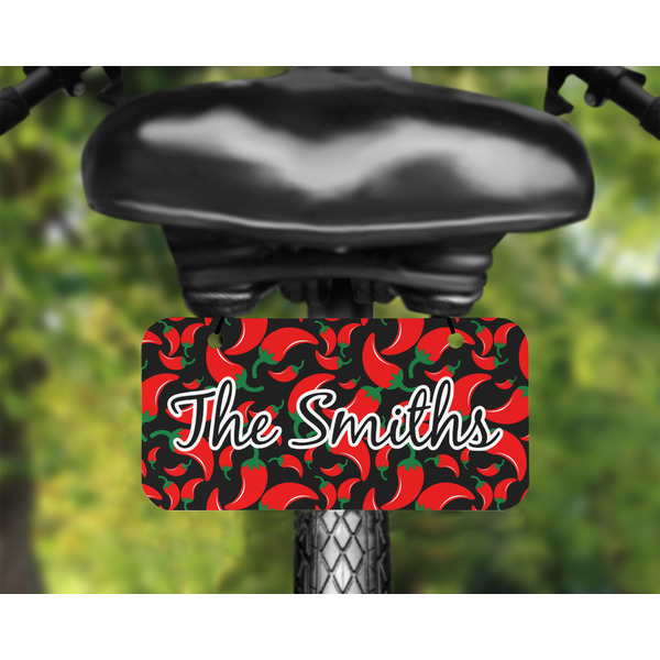 Chili Peppers Mini License Plate on Bicycle - LIFESTYLE Two holes