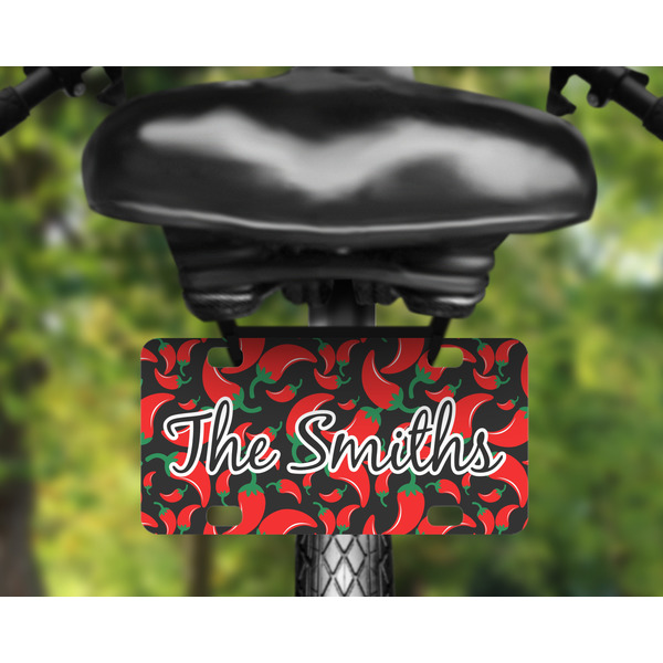 Chili Peppers Mini License Plate on Bicycle