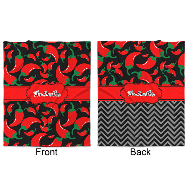 Chili Peppers Minky Blanket - 50"x60" - Double Sided - Front & Back