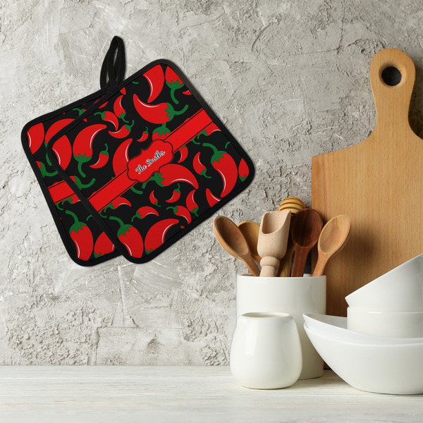 Chili Peppers Neoprene Pot Holder - Set of 2  LIFESTYLE