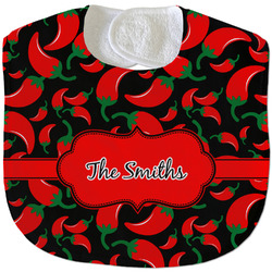 Chili Peppers Velour Baby Bib w/ Name or Text