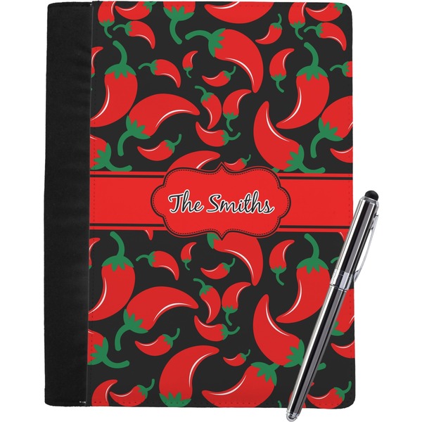 Custom Chili Peppers Notebook Padfolio - Large w/ Name or Text