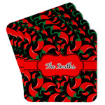 Chili Peppers Paper Coasters w/ Name or Text