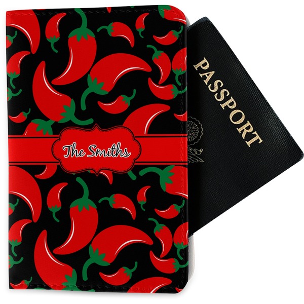 Custom Chili Peppers Passport Holder - Fabric (Personalized)