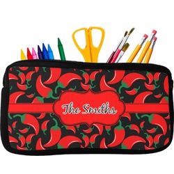 Chili Peppers Neoprene Pencil Case - Small w/ Name or Text