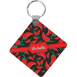 Chili Peppers Diamond Plastic Keychain w/ Name or Text