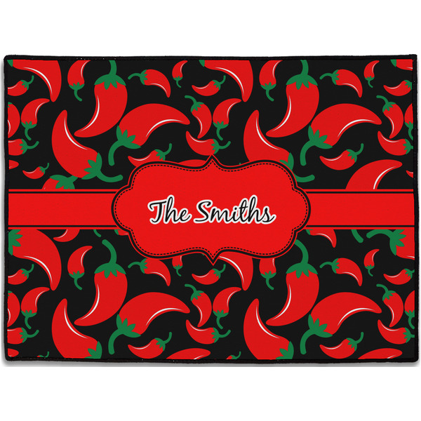 Custom Chili Peppers Door Mat - 24"x18" (Personalized)