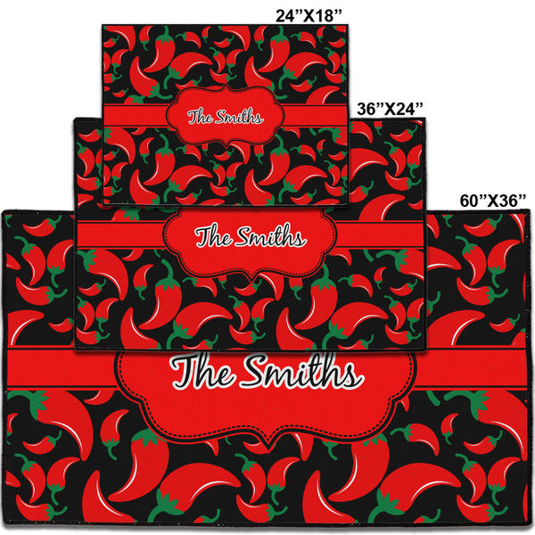 Chili Peppers Personalized Door Mat - Group Parent IMF