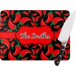 Chili Peppers Rectangular Glass Cutting Board (Personalized)
