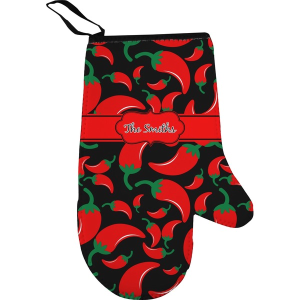 Custom Chili Peppers Right Oven Mitt (Personalized)