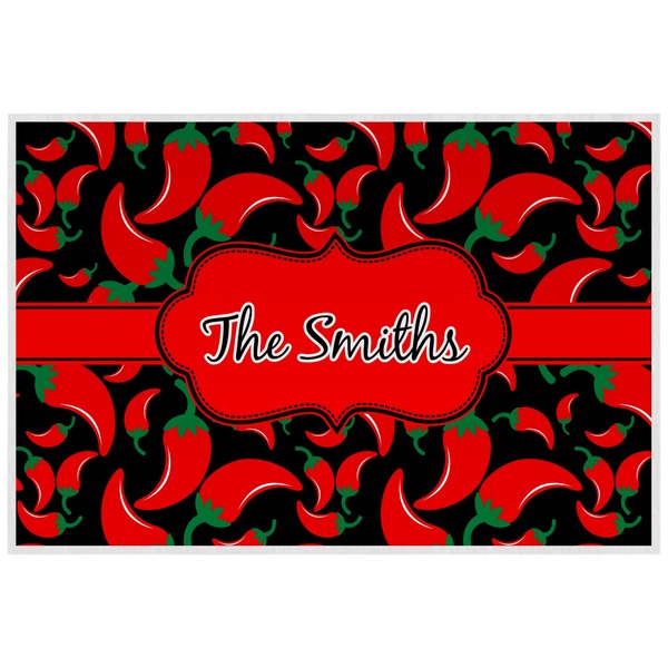 Custom Chili Peppers Laminated Placemat w/ Name or Text