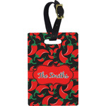 Chili Peppers Plastic Luggage Tag - Rectangular w/ Name or Text