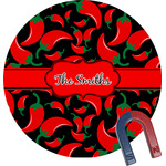 Chili Peppers Round Fridge Magnet (Personalized)