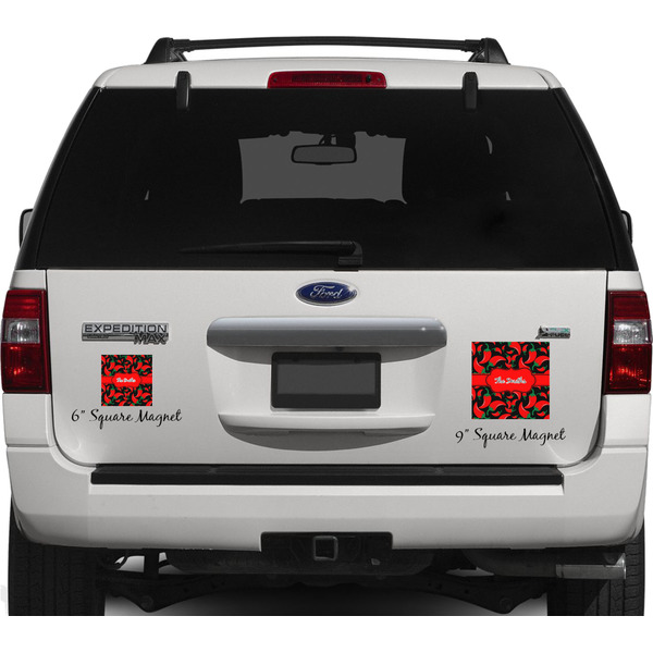Chili Peppers Personalized Square Car Magnets on Ford Explorer