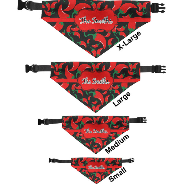 Chili Peppers Pet Bandana Sizes