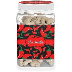Chili Peppers Dog Treat Jar (Personalized)