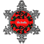Chili Peppers Vintage Snowflake Ornament (Personalized)