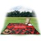 Chili Peppers Picnic Blanket - with Basket Hat and Book - in Use