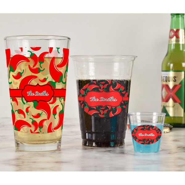 Chili Peppers Pint Glass - Full Fill w Transparency - In Context