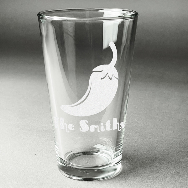 Custom Chili Peppers Pint Glass - Engraved (Personalized)