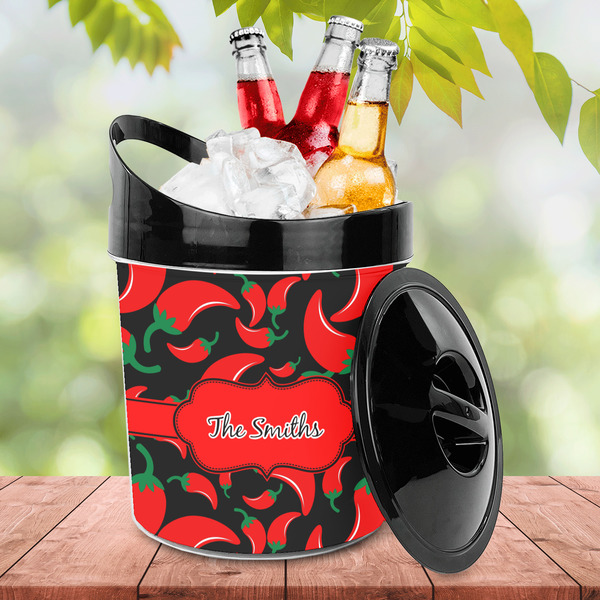 Chili Peppers Plastic Ice Bucket - LIFESTYLE