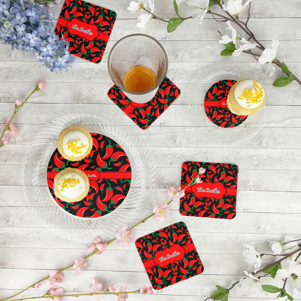 Chili Peppers Plastic Party Appetizer & Dessert Plates - In Context