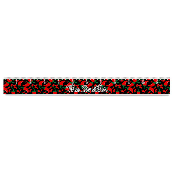 Chili Peppers Plastic Ruler - 12" - FRONT