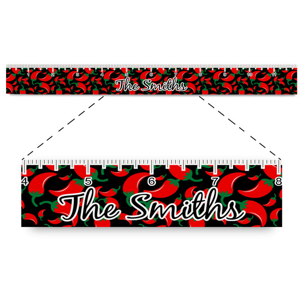 Custom Chili Peppers Plastic Ruler - 12" (Personalized)