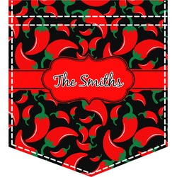 Chili Peppers Iron On Faux Pocket (Personalized)
