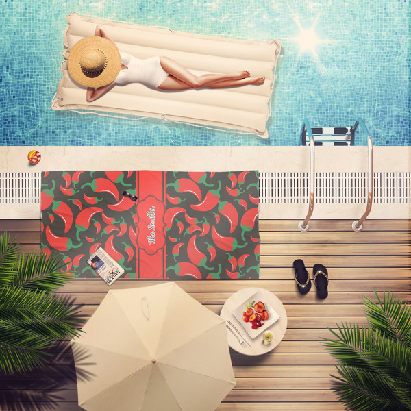 Chili Peppers Pool Towel Lifestyle