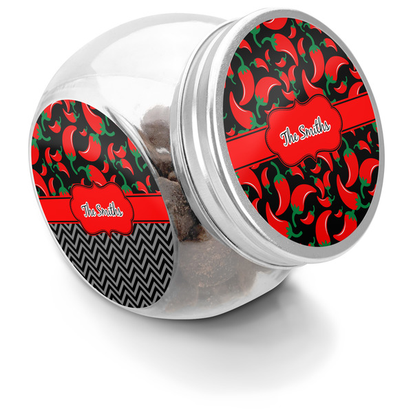 Custom Chili Peppers Puppy Treat Jar (Personalized)