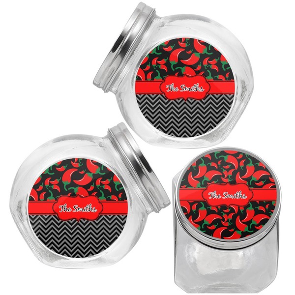Chili Peppers Puppy Treat Jar - Top Left Right