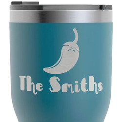 Chili Peppers RTIC Tumbler - Dark Teal - Laser Engraved - Double-Sided (Personalized)