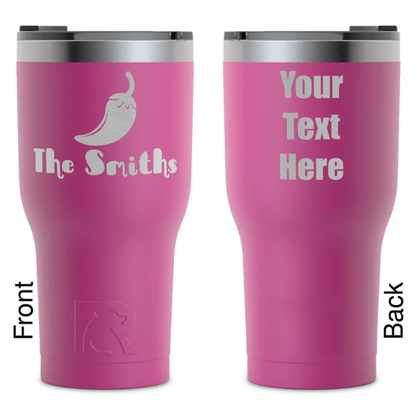 Custom Chili Peppers RTIC Tumbler - Magenta - Laser Engraved - Double-Sided (Personalized)