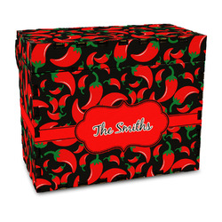 Chili Peppers Wood Recipe Box - Full Color Print (Personalized)