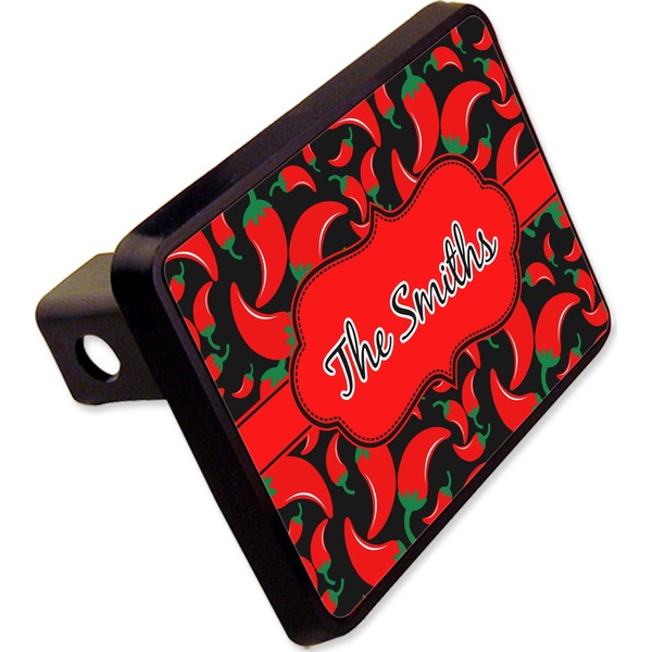 Custom Chili Peppers Rectangular Trailer Hitch Cover - 2" (Personalized)