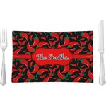 Chili Peppers Rectangular Glass Lunch / Dinner Plate - Single or Set (Personalized)
