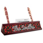 Chili Peppers Red Mahogany Nameplate with Business Card Holder (Personalized)