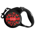 Chili Peppers Retractable Dog Leash - Small (Personalized)