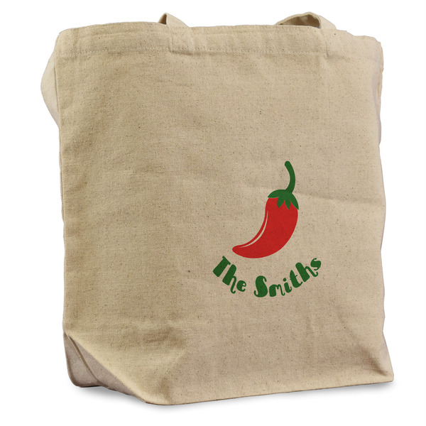 Custom Chili Peppers Reusable Cotton Grocery Bag (Personalized)