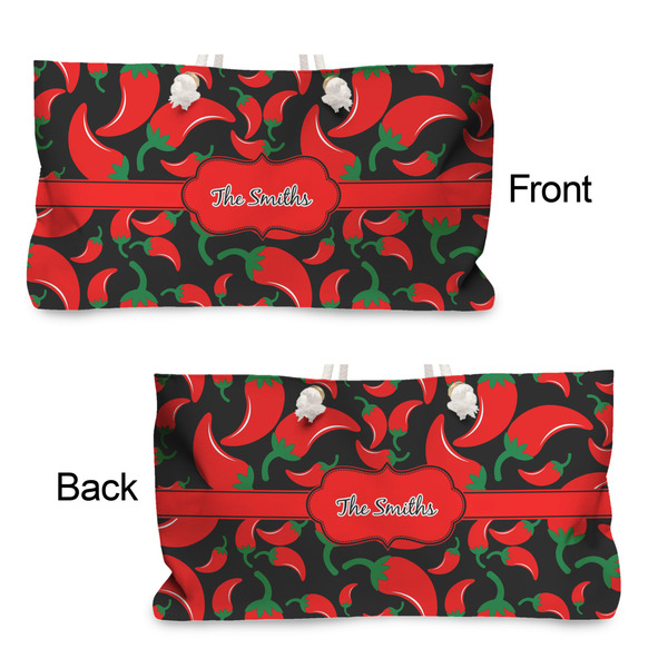 Chili Peppers Large Rope Tote - From & Back View