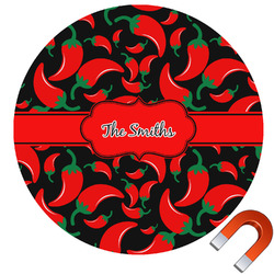 Chili Peppers Round Car Magnet - 6" (Personalized)