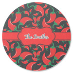 Chili Peppers Round Rubber Backed Coaster (Personalized)
