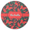 Chili Peppers Round Rubber Backed Coaster (Personalized)