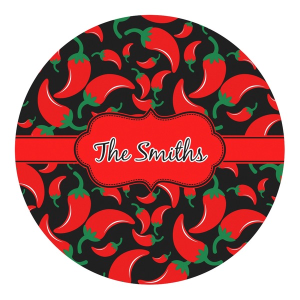 Custom Chili Peppers Round Decal - Large (Personalized)